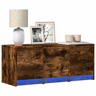 TV-taso LED-valoilla savutammi 97x34x40 cm tekninen puu