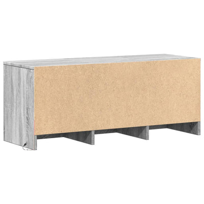 TV-taso LED-valoilla harmaa Sonoma 97x34x40 cm tekninen puu