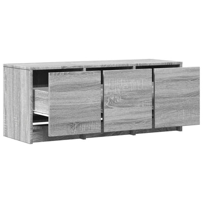 TV-taso LED-valoilla harmaa Sonoma 97x34x40 cm tekninen puu