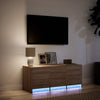 TV-taso LED-valoilla ruskea tammi 97x34x40 cm tekninen puu