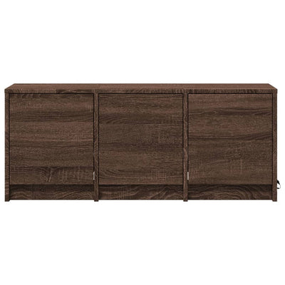 TV-taso LED-valoilla ruskea tammi 97x34x40 cm tekninen puu