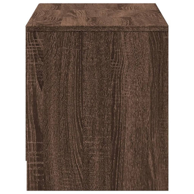 TV-taso LED-valoilla ruskea tammi 97x34x40 cm tekninen puu