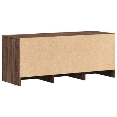 TV-taso LED-valoilla ruskea tammi 97x34x40 cm tekninen puu