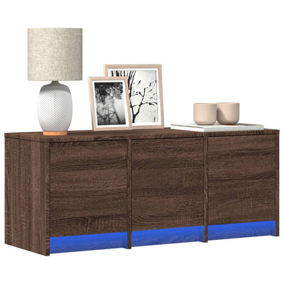 Ruskea tv-taso led-valoilla Magellan 97x34x40cm (puinen)