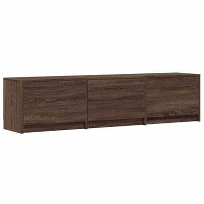 TV-taso LED-valoilla ruskea tammi 165x34x40 cm tekninen puu