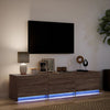 TV-taso LED-valoilla ruskea tammi 165x34x40 cm tekninen puu