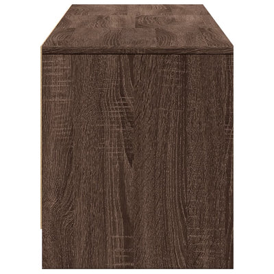 TV-taso LED-valoilla ruskea tammi 165x34x40 cm tekninen puu