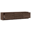 TV-taso LED-valoilla ruskea tammi 165x34x40 cm tekninen puu