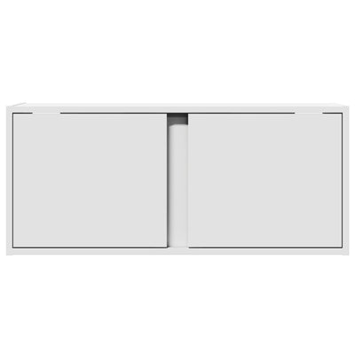 TV-seinäkaappi LED-valoilla valkoinen 80x31x35 cm