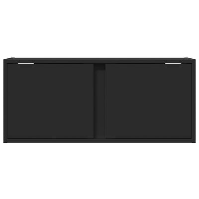 TV-seinäkaappi LED-valoilla musta 80x31x35 cm