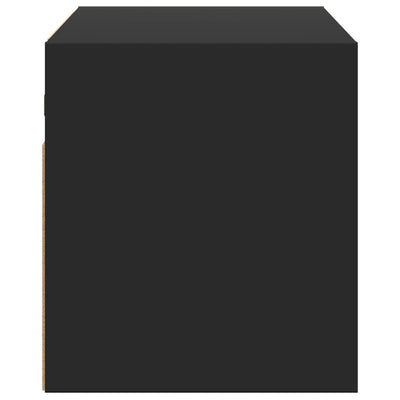 TV-seinäkaappi LED-valoilla musta 80x31x35 cm