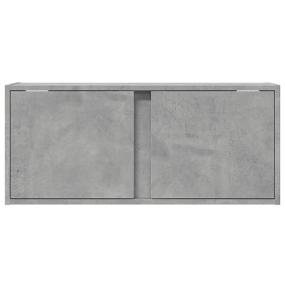 TV-seinäkaappi LED-valoilla betoninharmaa 80x31x35 cm