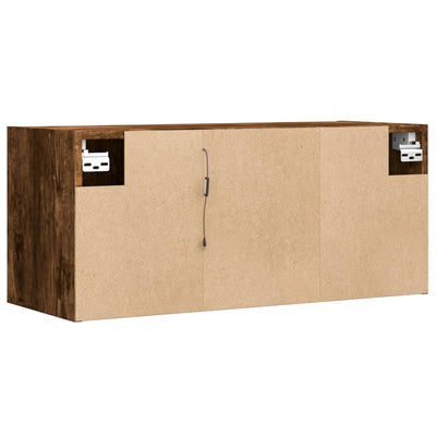 Savutammi tv-seinäkaappi Diora 80x31x35cm (led-valoilla)