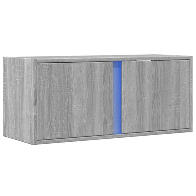 TV-seinäkaappi LED-valoilla harmaa Sonoma 80x31x35 cm
