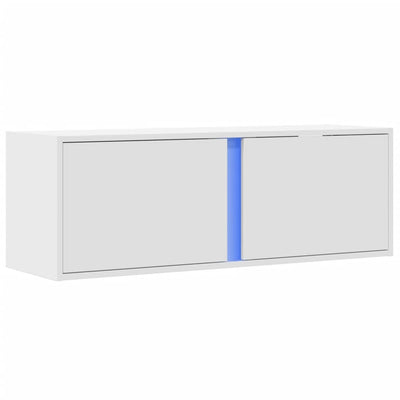TV-seinäkaappi LED-valoilla valkoinen 100x31x35 cm