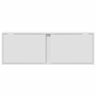 TV-seinäkaappi LED-valoilla valkoinen 100x31x35 cm