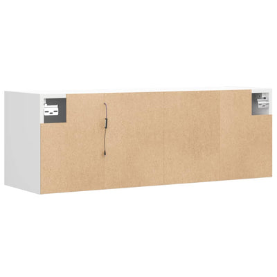 TV-seinäkaappi LED-valoilla valkoinen 100x31x35 cm