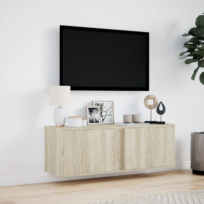Sonoma-tammi tv-seinäkaappi Diora 100x31x35cm (led-valoilla)