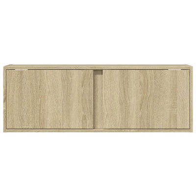 TV-seinäkaappi LED-valoilla Sonoma-tammi 100x31x35 cm