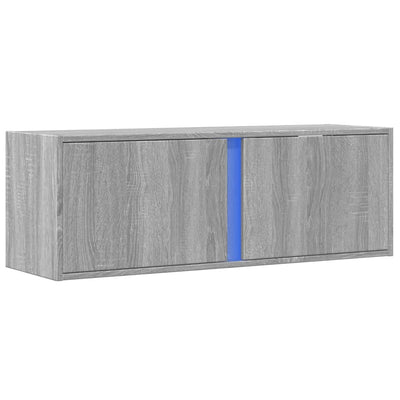 TV-seinäkaappi LED-valoilla harmaa Sonoma 100x31x35 cm