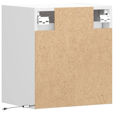 TV-seinäkaappi LED-valoilla valkoinen 41x31x45 cm