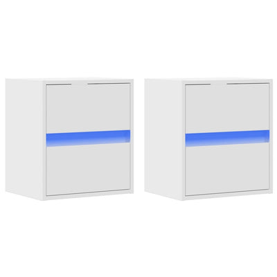 TV-seinäkaapit LED-valoilla 2 kpl valkoinen 41x31x45 cm