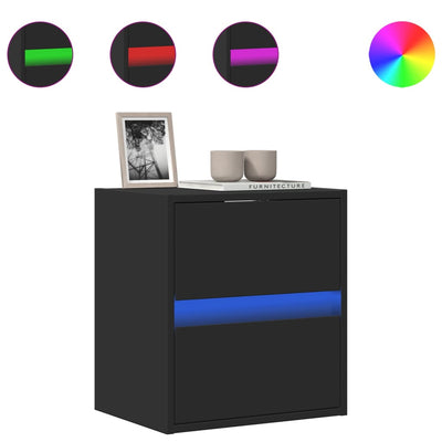 Musta tv-seinäkaappi Awwad 41x31x45cm (led-valoilla)