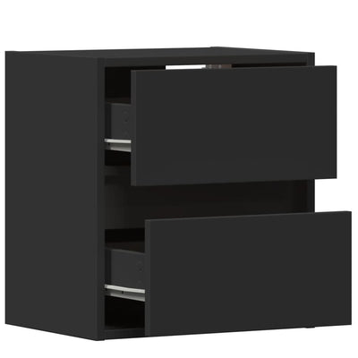 TV-seinäkaappi LED-valoilla musta 41x31x45 cm