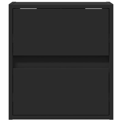 TV-seinäkaapit LED-valoilla 2 kpl musta 41x31x45 cm