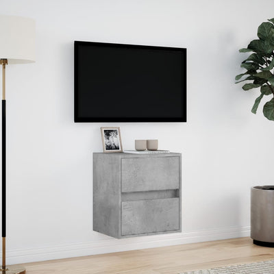 Betoninharmaa tv-seinäkaappi Awwad 41x31x45cm (led-valoilla)