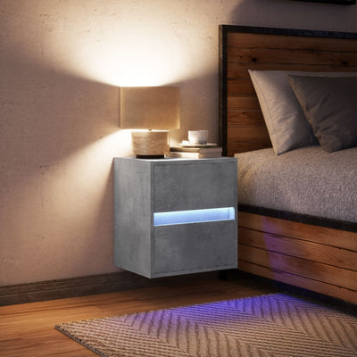 TV-seinäkaappi LED-valoilla betoninharmaa 41x31x45 cm