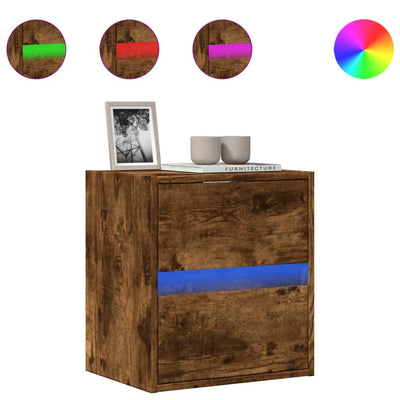 Savutammi tv-seinäkaappi Awwad 41x31x45cm (led-valoilla)