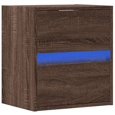 TV-seinäkaappi LED-valoilla ruskea tammi 41x31x45 cm
