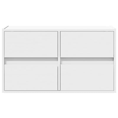 TV-seinäkaappi LED-valoilla valkoinen 80x31x45 cm
