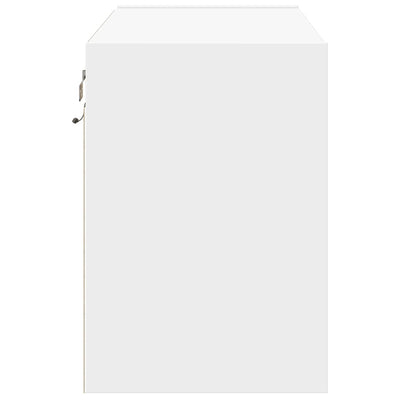 TV-seinäkaappi LED-valoilla valkoinen 80x31x45 cm