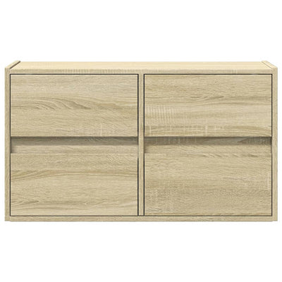 TV-seinäkaappi LED-valoilla Sonoma-tammi 80x31x45 cm