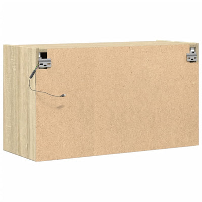 TV-seinäkaappi LED-valoilla Sonoma-tammi 80x31x45 cm