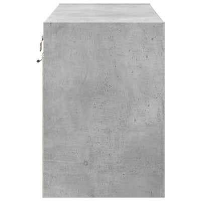 TV-seinäkaappi LED-valoilla betoninharmaa 80x31x45 cm