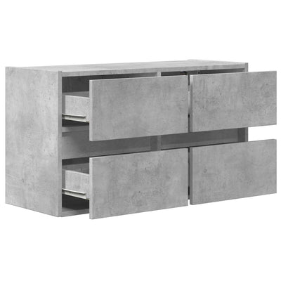 TV-seinäkaappi LED-valoilla betoninharmaa 80x31x45 cm