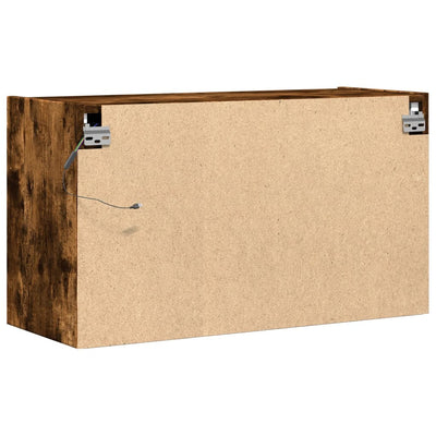 TV-seinäkaappi LED-valoilla savutammi 80x31x45 cm