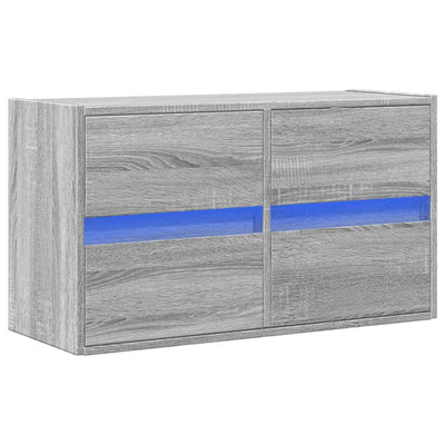TV-seinäkaappi LED-valoilla harmaa Sonoma 80x31x45 cm