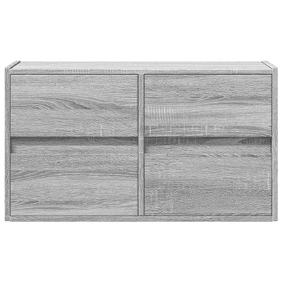 TV-seinäkaappi LED-valoilla harmaa Sonoma 80x31x45 cm