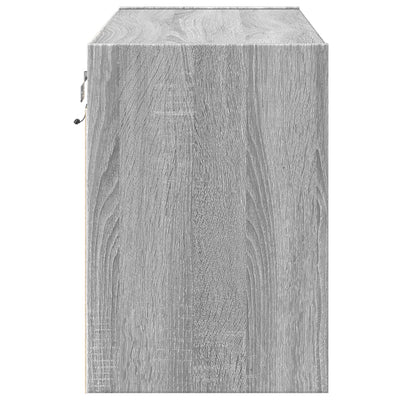 Harmaa tv-seinäkaappi Awwad 80x31x45cm (led-valoilla sonoma)