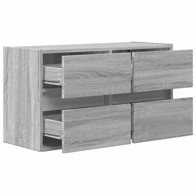 Harmaa tv-seinäkaappi Awwad 80x31x45cm (led-valoilla sonoma)