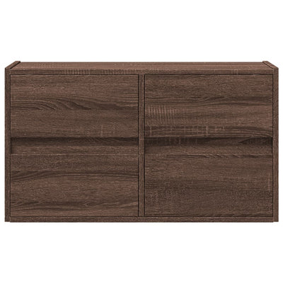 Ruskea tammi tv-seinäkaappi Awwad 80x31x45cm (led-valoilla)