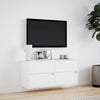 Valkoinen tv-seinäkaappi Awwad 100x31x45cm (led-valoilla)