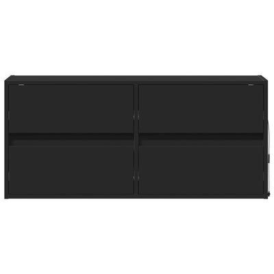 TV-seinäkaappi LED-valoilla musta 100x31x45 cm