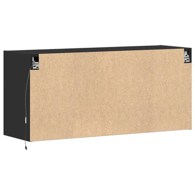 TV-seinäkaappi LED-valoilla musta 100x31x45 cm