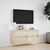 Sonoma-tammi tv-seinäkaappi Awwad 100x31x45cm (led-valoilla)