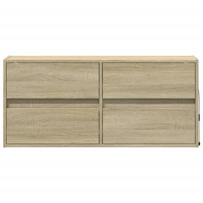 Sonoma-tammi tv-seinäkaappi Awwad 100x31x45cm (led-valoilla)